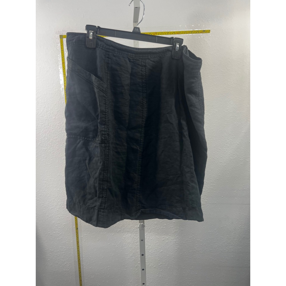 Essential by Noa Noa Black Linen Blend Panelled Pocket Skirt Size 46